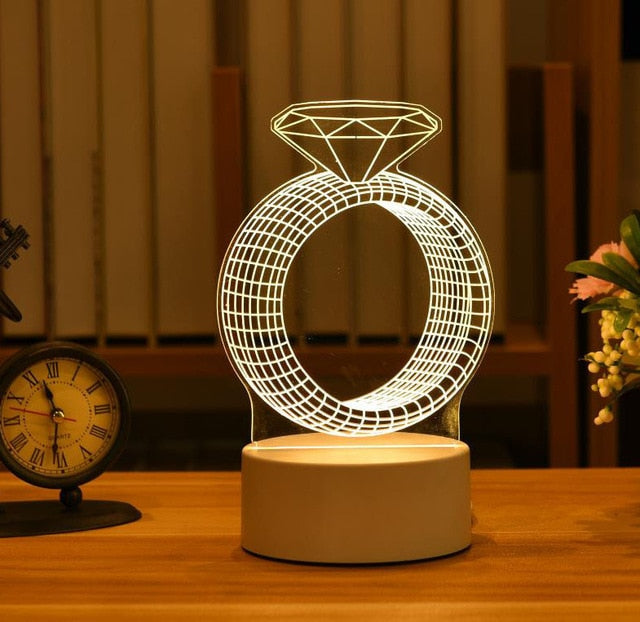 3D Led nachtlamp / decoratielicht