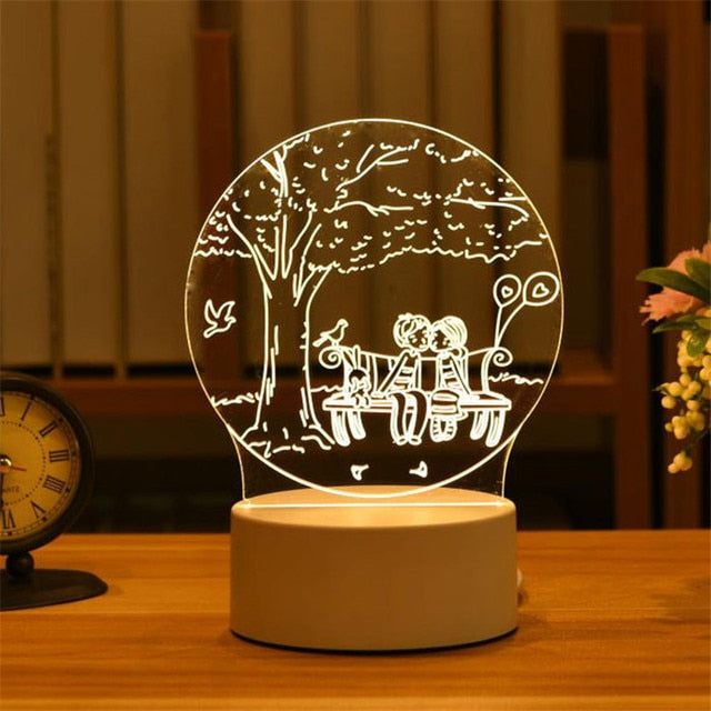 3D Led nachtlamp / decoratielicht