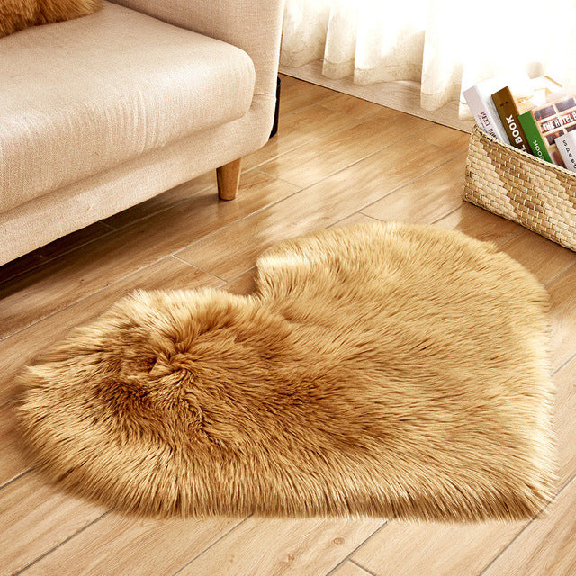 Heart Shape Fluffy Rug